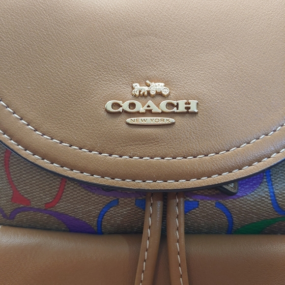 Coach Bags | Coach Pennie Backpack 22 Rainbow Signature Canvas | Poshmark